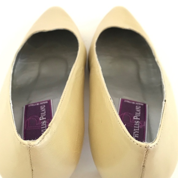PHYLLIS POLAND Vintage Leather Heels Gold Pumps Gigi Women’s Size 8.5 - Picture 7 of 16